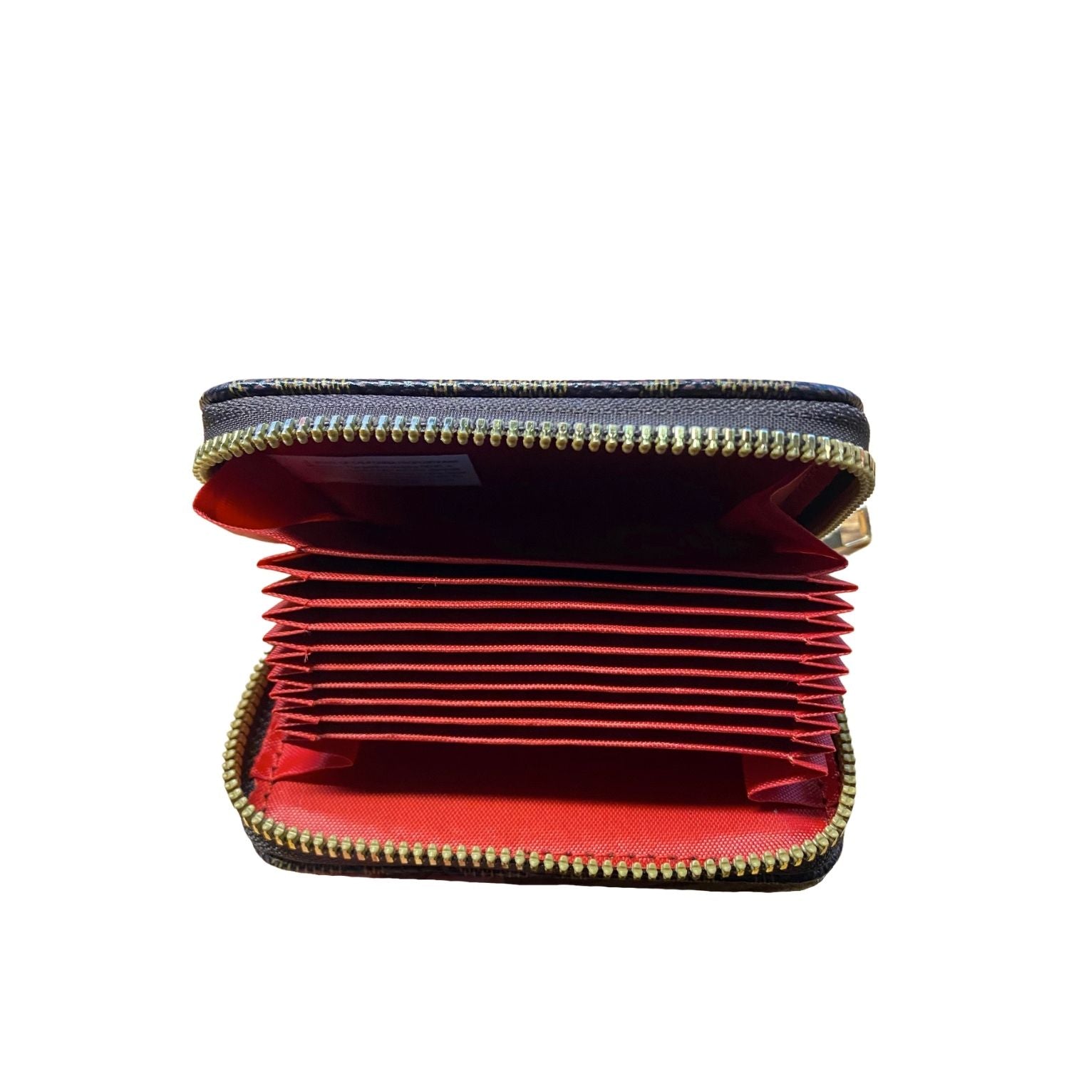 Luxie Collection Womens Card Holder Zipper Closure Faux Leather Wallet, Coffee