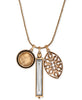 Lucky BrandTwo-Tone Crystal and Cutout Charm Necklace