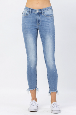 Judy Blue Womens Mid Rise Slit Hem Bootcut Jeans