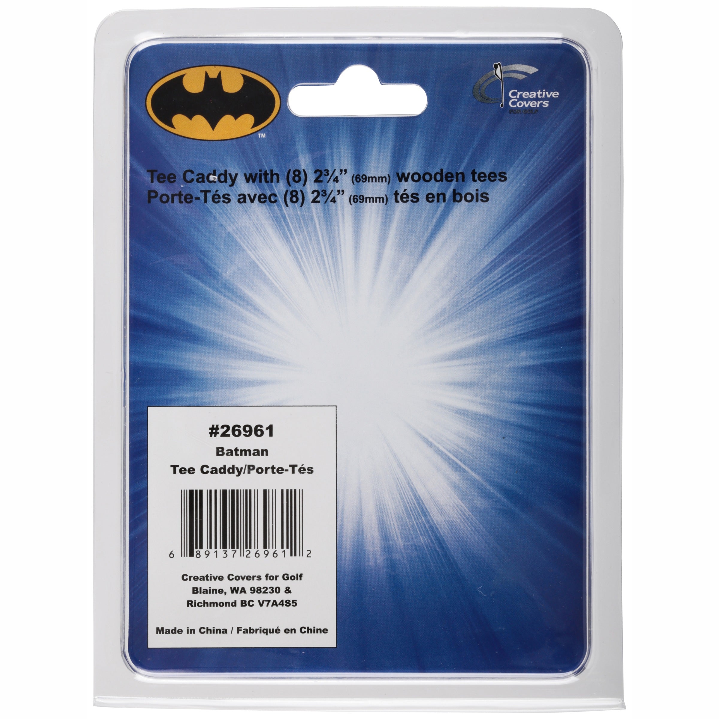 Creative Covers for Golf Tee Caddy and Golf Tees Nine Piece Set, Batman