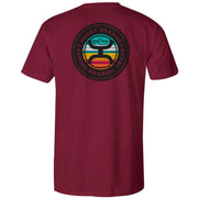 Hooey Mens Guadalupe Crew Neck Chest Pocket Short Sleeve Tee Shirt, Cranberry