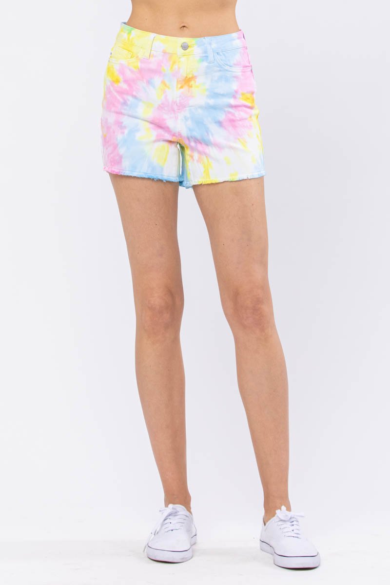 Judy Blue Womens Sally Swirl Tie Dye Shorts