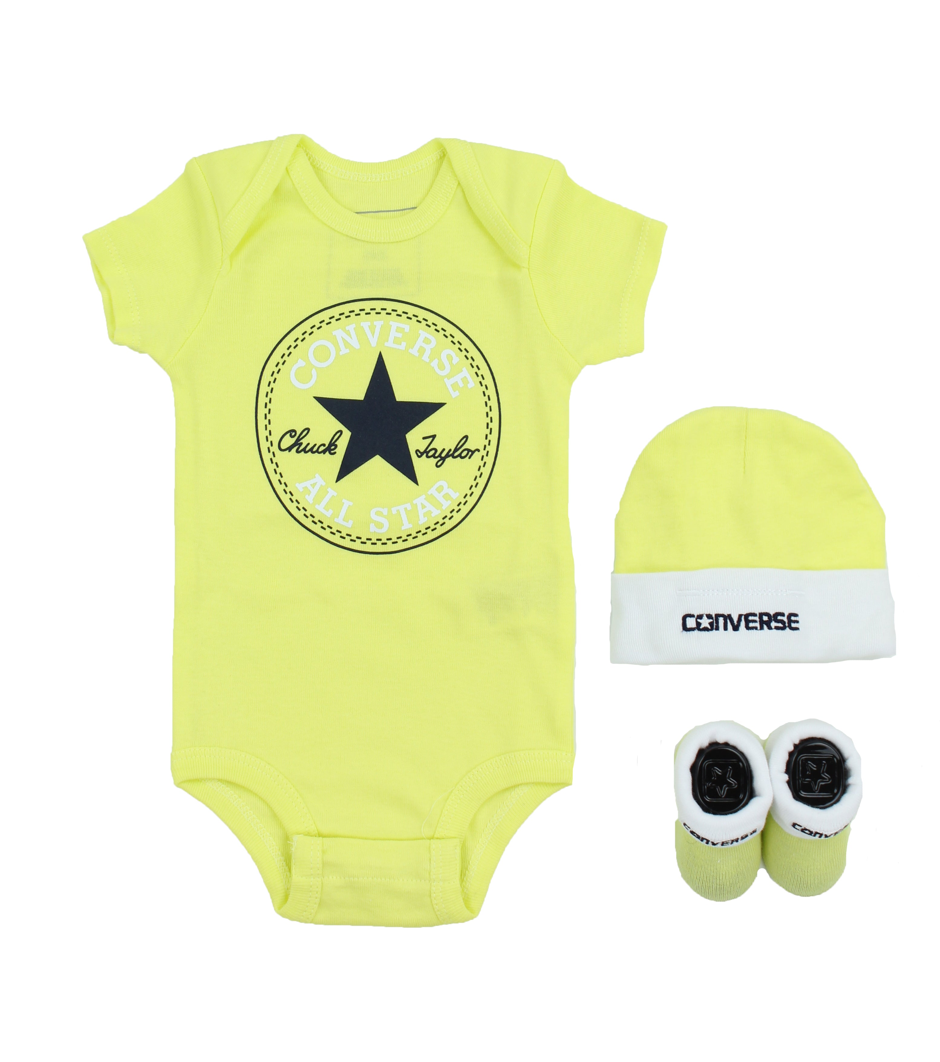 Converse Infant Toddler Printed 3-Piece Set, Hat, Booties and Layette