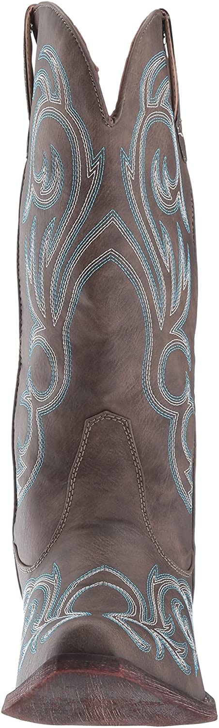 Roper Womens Riley Fashion Faux Leather Snip Toe Brown Western Boot