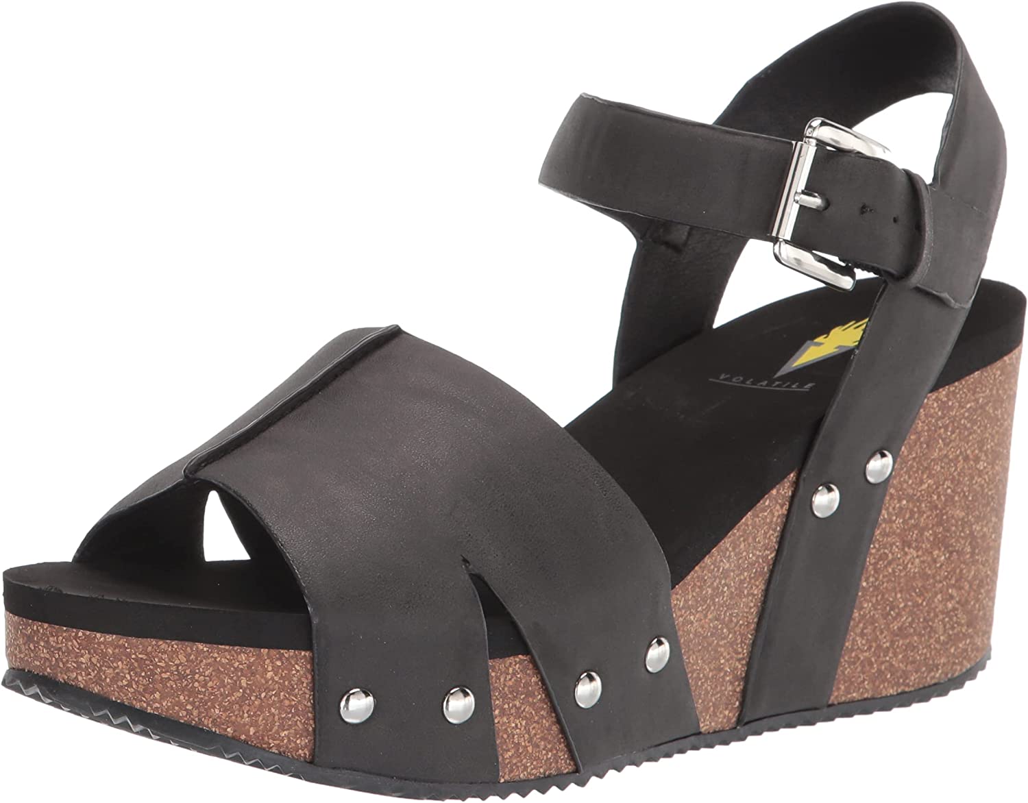 Volatile Womens Nekoma Ankle Strap Wedge Sandals