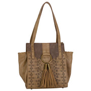 Catchfly Womens Faux Leather Chloe Concealed Carry Handbag, Hazelnut