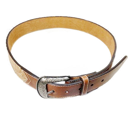 Hooey Mens Roughy Floral Geometric Tooled Pattern Leather Belt