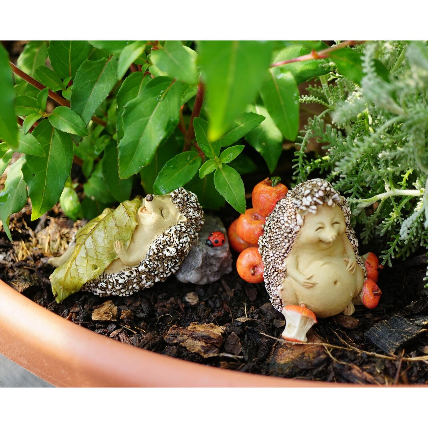 Top Collection Miniature Hedgehog Garden Statues