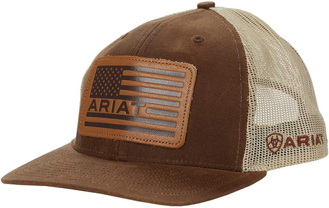 Ariat Mens Navy Blue Flexfit USA Flag Logo Patch Hat