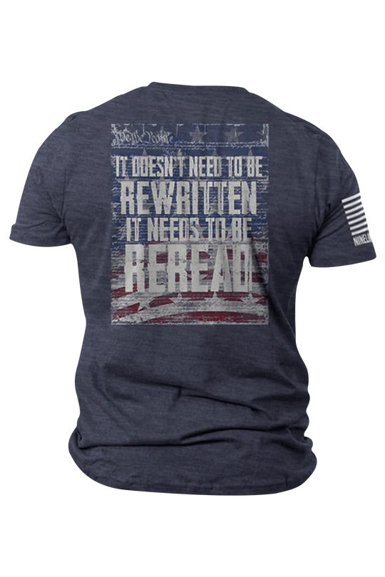Nine Line Mens Reread Not ReWritten Short Sleeve Patriotic T-Shirt