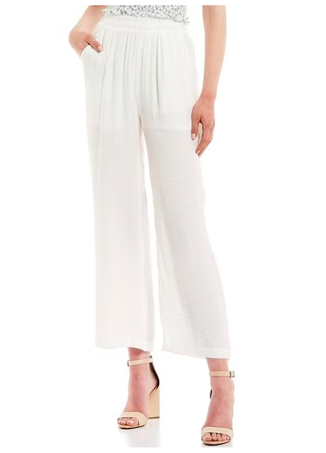 Blu Pepper Womens Mid Rise Pull-On Wide Leg Pants