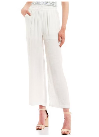 Blu Pepper Womens Mid Rise Pull-On Wide Leg Pants