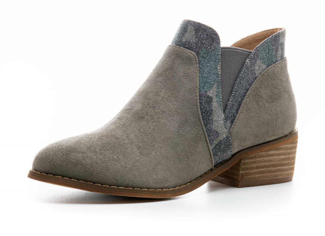 Corkys Boutique Womens Crisp Slip-on Sueded Ankle Bootie