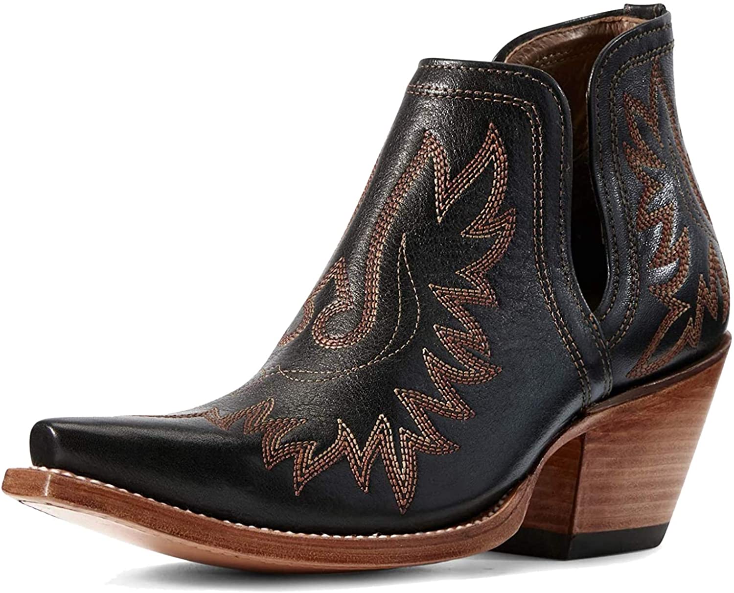Ariat Womens Dixon Western Leather Bootie, Brooklyn Black