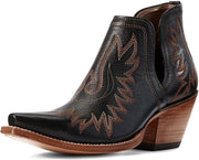Ariat Womens Dixon Western Leather Bootie, Brooklyn Black