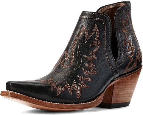 Ariat Womens Dixon Ankle Mid Heel Haircalf Cow Bootie