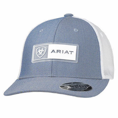Ariat Mens Flexfit 110 Adjustable Snapback Cap Hat (Blue/White)