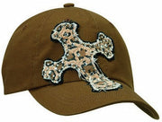 Blazin Roxx Womens Cross Overlay Crystal Adjustable Hat (Brown, One Size)