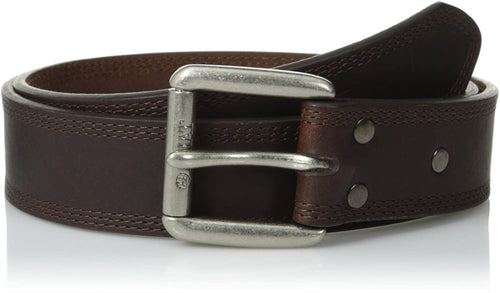 Ariat Mens Western Triple-Stitch Basic Leather Roller Buckle Belt