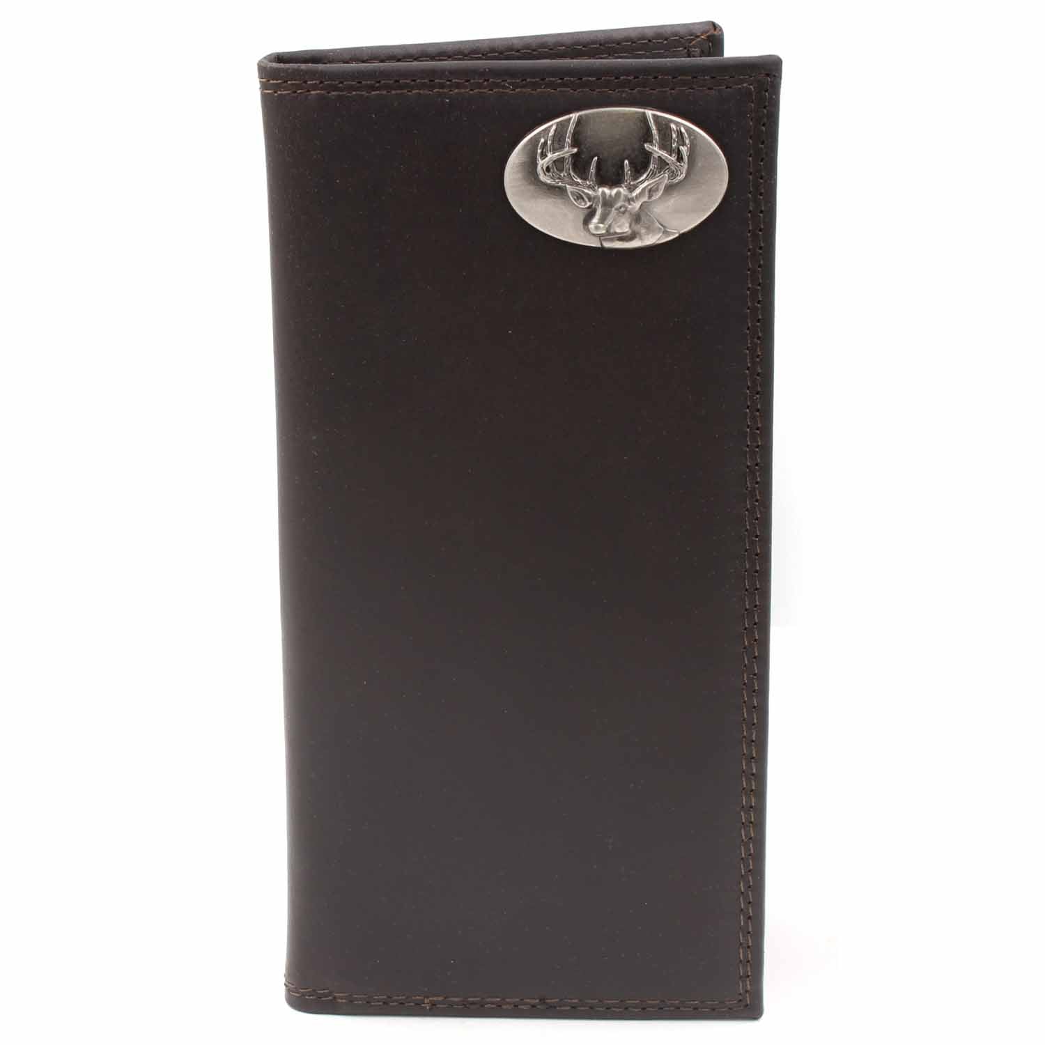 ZEP-PRO Mens Crazy Horse Leather Concho Secretary Wallets