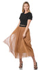 Zenana Womens Mesh Pleated Skirt