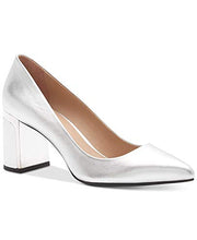 DKNY Womens Elie Closed Toe Classic Pumps, Silver Leather, Size 9.5
