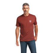 Ariat Mens Patriotic Farm Flag Screen Print Tee Shirt, Rust Heather