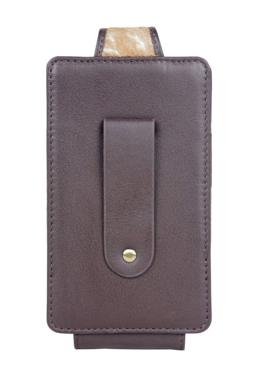 Myra Bag Latte Hairon Leather Cell Phone Holder (5.5" X 3.5" X 1.25")
