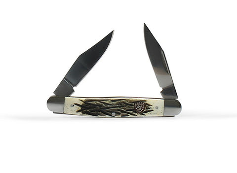 Ariat 3" Plain Edge Blade Anti-Slip Folding Knife