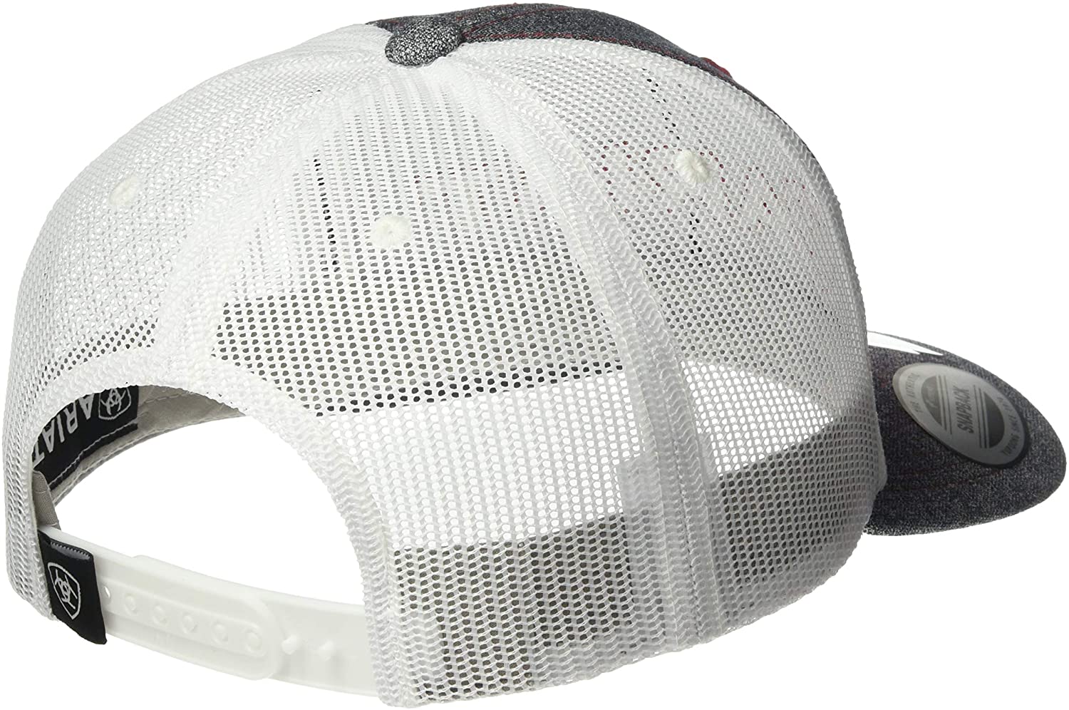Ariat Mens Adjustable Snapback Mesh Cap Hat (Grey/White, One Size)