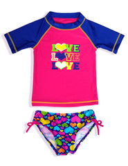 Jump N' Splash Little Girls 2-Piece Rashguard Swim Set