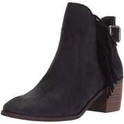 Lucky Brand Women's Makenna Fringe Booties (Black, 6M)