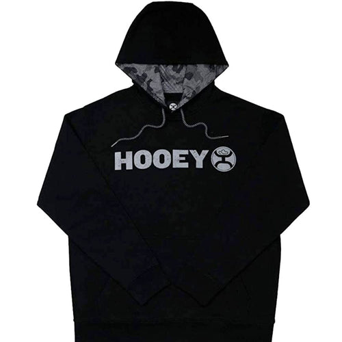 Hooey Mens Lock Up Logo Graphic Black Heather Hoodie