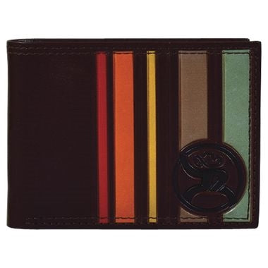 Hooey Mens Double Stitched Leather Trifold Wallet