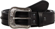 Ariat Mens Western Oil Skin Raised Strip Leather Belt