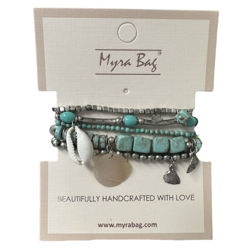 Myra Bag Powder Stacked Turquoise Bracelet