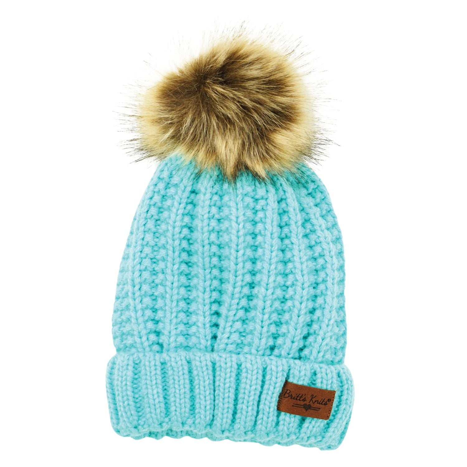 Britt's Knits Kids Bitties Plush Lined Knit Pom Hat