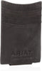 Ariat Mens Leather Painted Cross Card Case Money Clip (Brown)