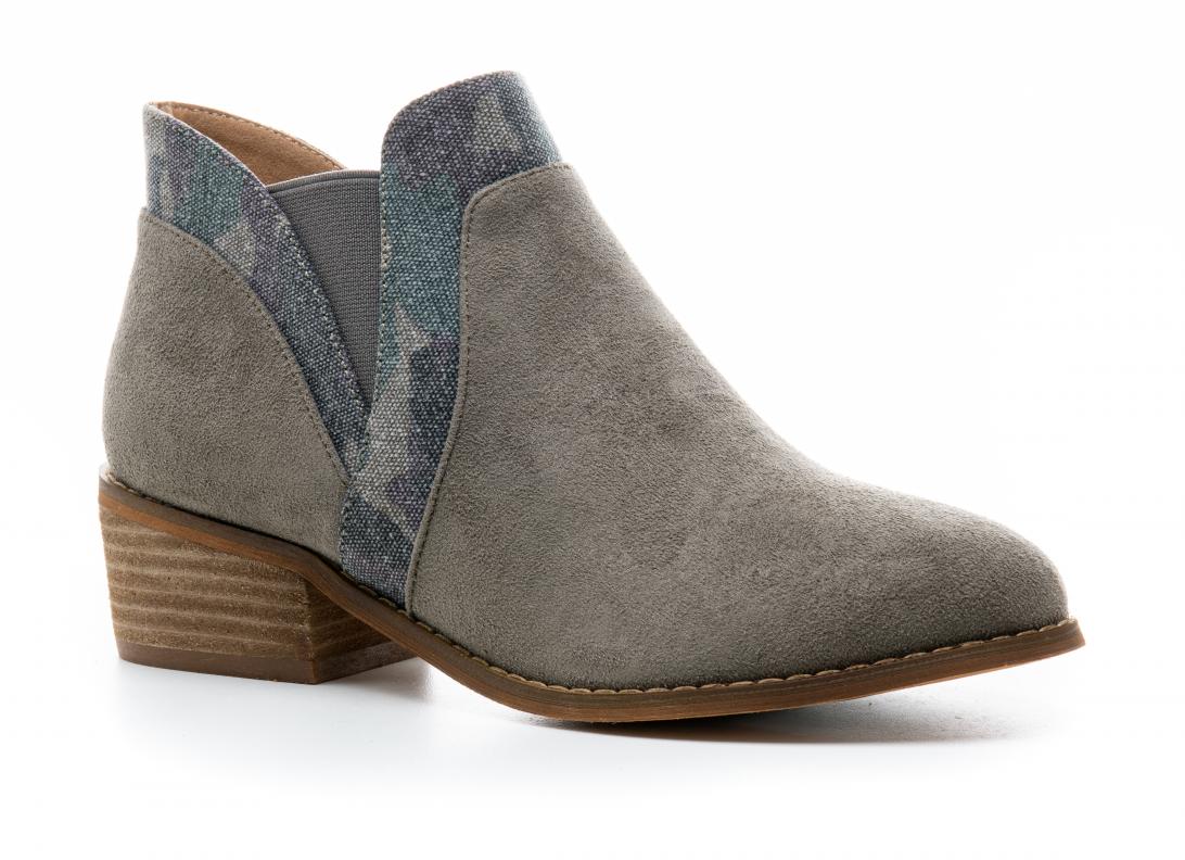 Corkys Boutique Womens Crisp Slip-on Sueded Ankle Bootie