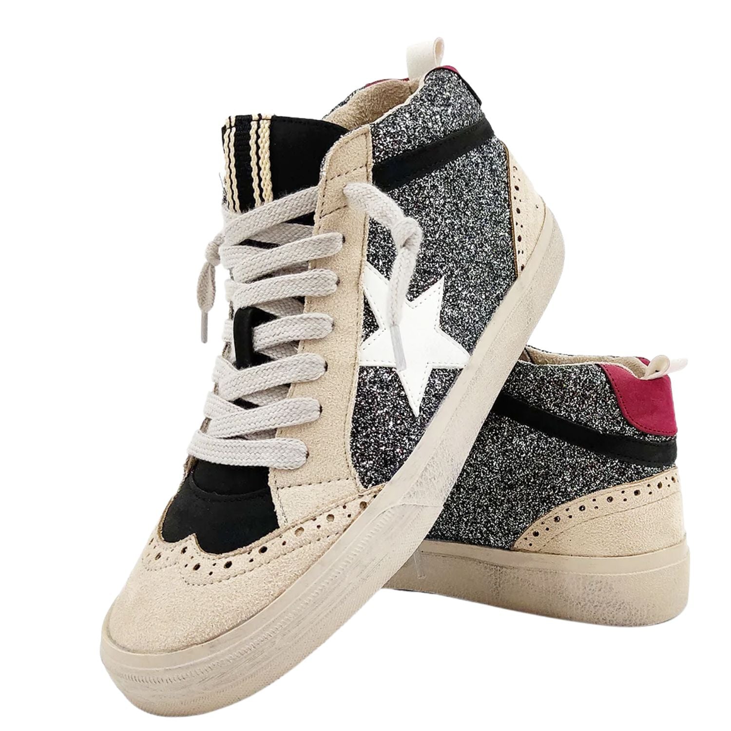 Shu Shop Womens Paulina Basketball Inspired High Top Fashion Sneaker