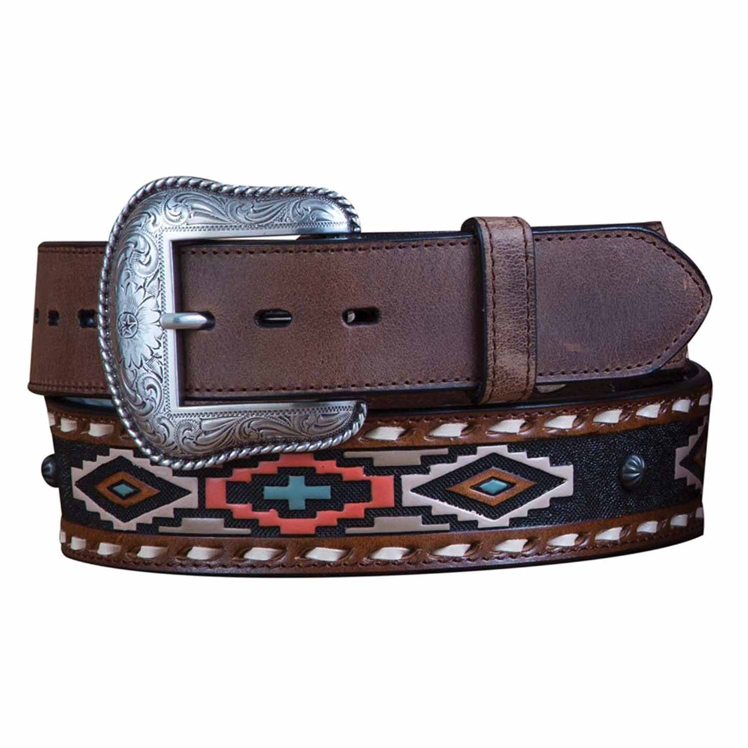 Roper Mens Tribal Inspired Hand Painted Leather Belt – Shop Munki