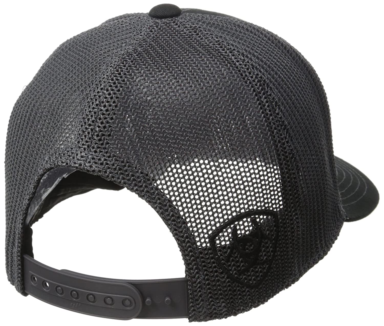 Ariat Mens Corner Brand Logo Adjustable Snapback Cap Hat (Black, One Size)