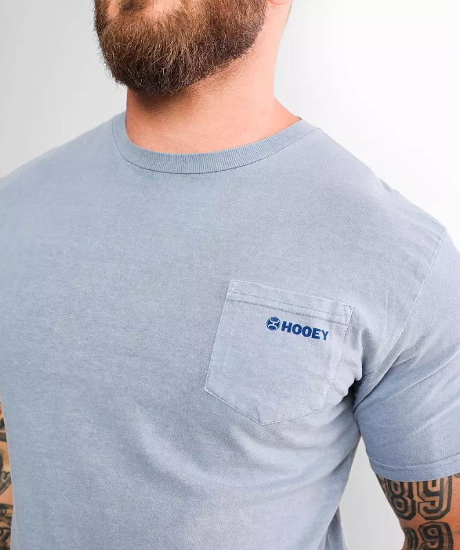 Hooey Mens Liberty Roper Denim Crew Neck Short Sleeve T-Shirt