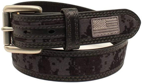 Ariat Mens Mexican Flag Color Text Embroidered Logo Leather Belt