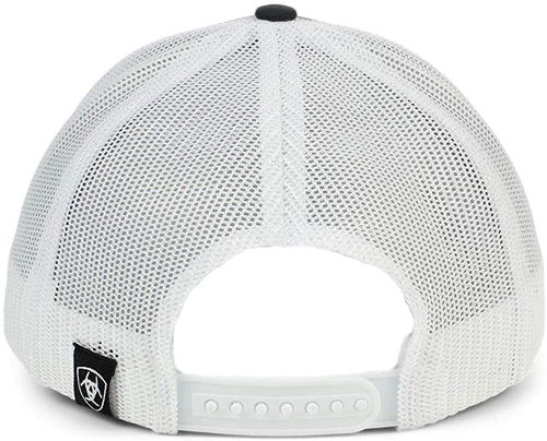 Ariat Mens Shield Logo Patch Adjustable Mesh Back Ball Cap, Navy/White