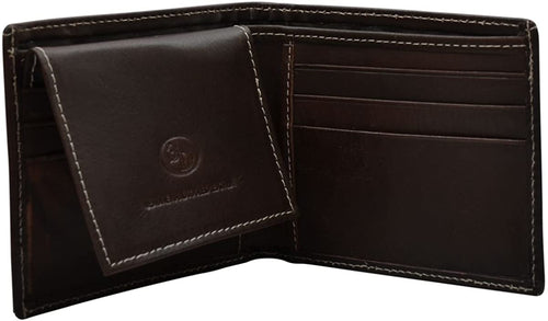 3D Belt Co. Mens Bifold Distressed Leather Wallet (Chocolate Brown)