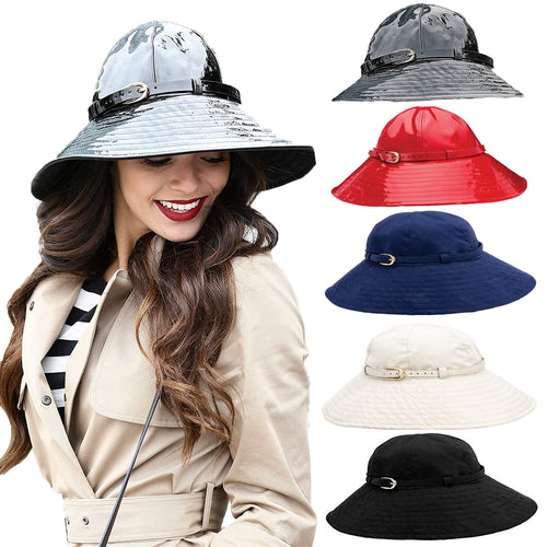 Vinrella Womens Waterproof Sun Protection Adjustable Chin Strap Bucket Hat