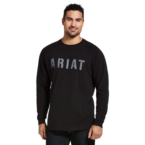 Ariat Mens Rebar Pre-Shrunk CottonStrong Block Long Sleeve Shirt