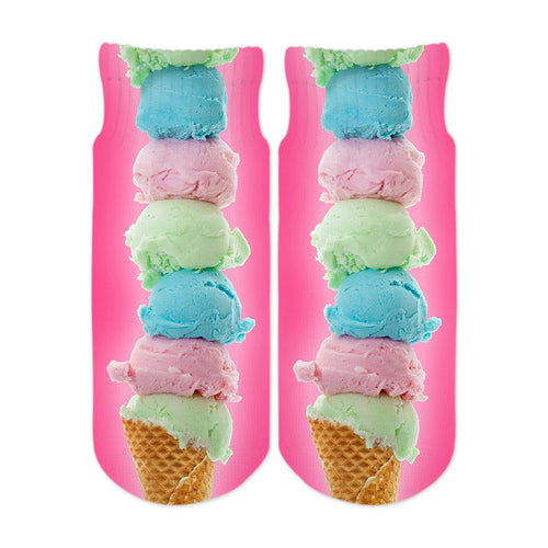 Sublime Designs Kids Fun Printed Ankle Socks-Ice Cream