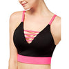Energie Juniors' Lace-Up Sports Bra (Black/Pink, Small)